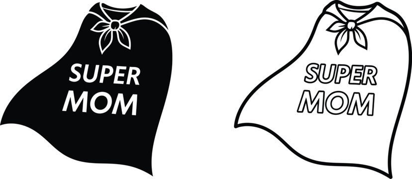 Super mom cape illustrations Vector