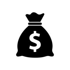 Illustration of a business money bag with a dollar sign symbol representing wealth investment and financial success in a banking economy concept