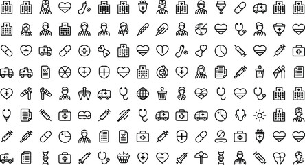 Set of 96 universal icons vector