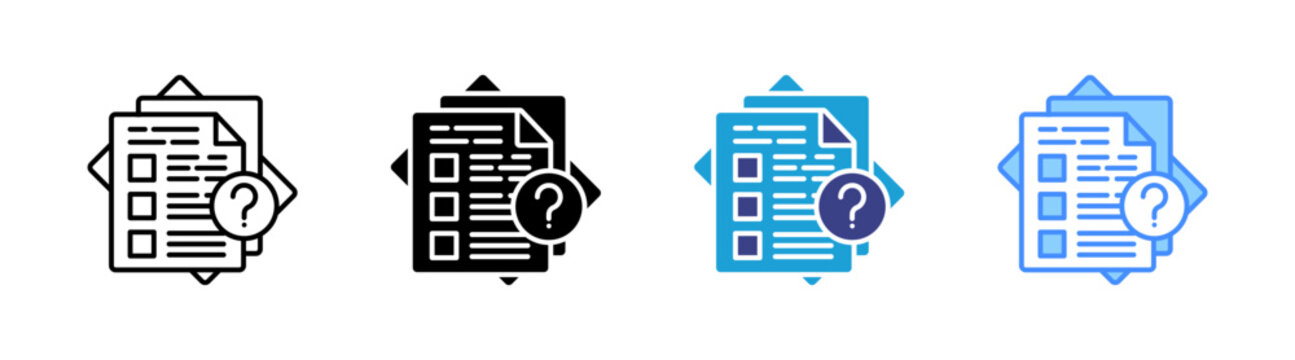 Questions icon set multiple style collection