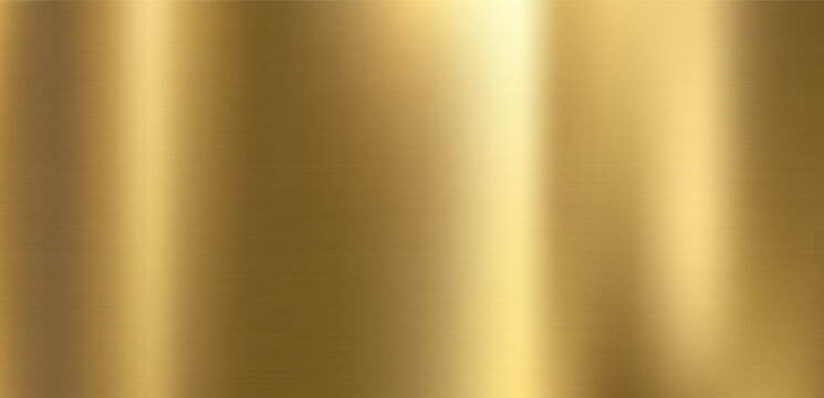 Luxurious Brushed Golden Metallic Texture with Horizontal Grain and Polished Gradient Reflections