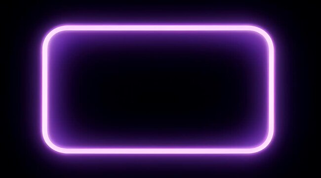 Neon Purple Rounded Rectangle Frame on a Solid Black Background Creates Modern Design