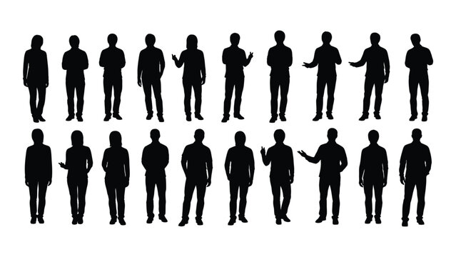 A comprehensive analysis of diverse business professional poses and gestures in a single image