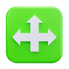 Obraz premium 3D Expand Arrow Navigation Direction Control Icon