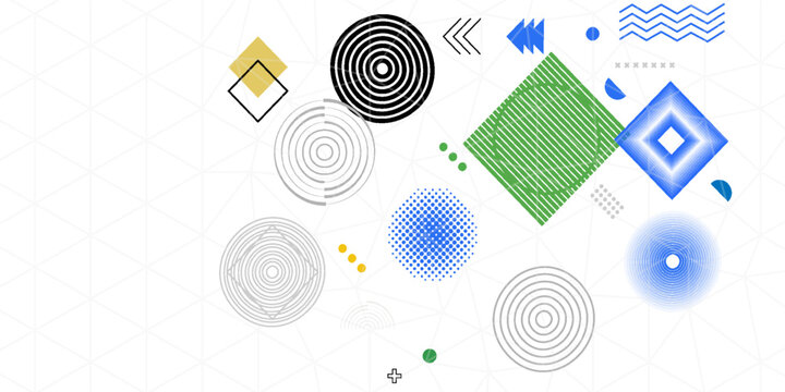 yellow and green blu gren circle banner background. Vector abstract graphic design banner pattern background template.