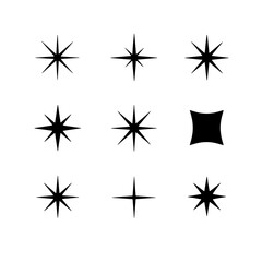Obraz premium Black and white compass with stars vector icon design symbolizing direction and winter decoration