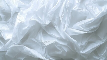 Obraz premium Abstract White Crinkled Paper Texture Background, Delicate Folds and Shadows, Minimalist Soft Focus, Clean Surface for Design