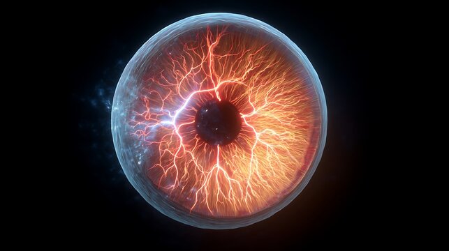 retinal imaging highlighting macula region degeneration concept, ophthalmology diagnostic scan style, detailed retinal layers and central vision zone