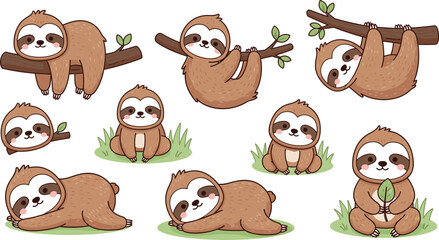 Fototapeta premium Detailed vector tree silhouette and line art collection featuring various deciduous leaf patterns and branch shapes for graphic branding isolated on white background