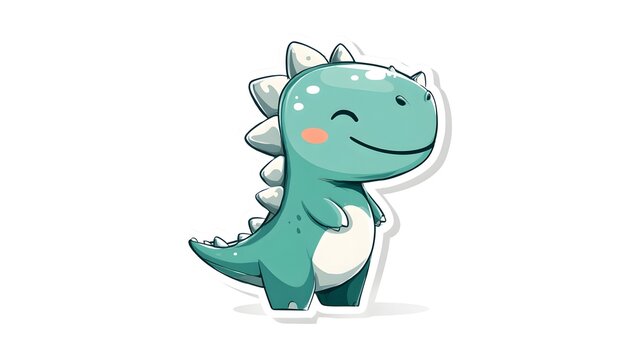 Cute Cartoon Dinosaur Character Illustration.