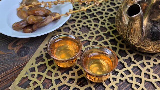 iftar menu ramadan, dates and tea