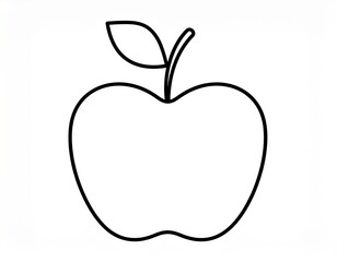 Fototapeta premium coloring page of a simple apple for toddler activity