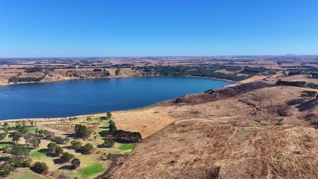Spectacular aerial footage of Lake GnotukVictoria Australia