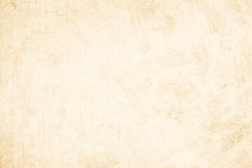Fototapeta premium Colour old concrete wall texture background. Close up retro plain cream color cement wall background texture. Design paper vintage parchment element.