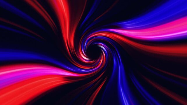 Gradient swirling background - Circles spinning animation on black background. Twirl is rotating loop. Magic glowing circle light lines. High quality 4K video.