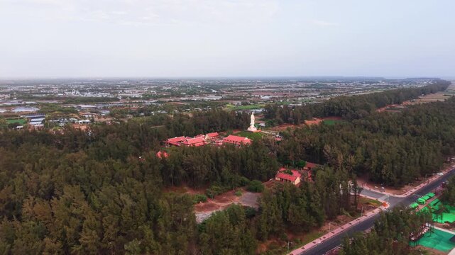 Exploring the green landscape of tra vinh vietnam with aerial views and scenic nature paths.