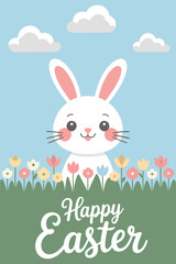 Fototapeta premium Happy easter sunday greeting card banner