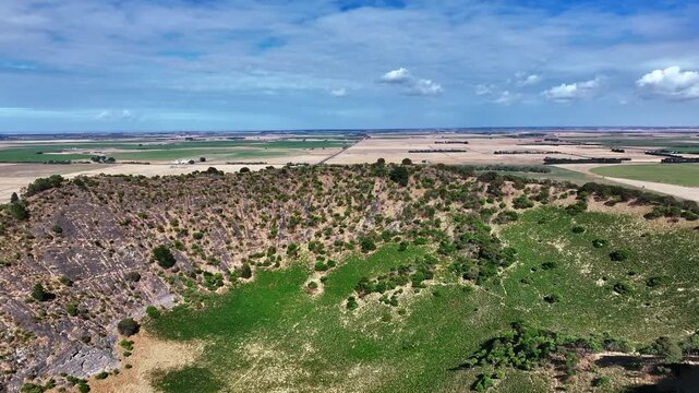 Spectacular aerial footage of extinct volcano Mount Schank near Mount Gambier South Australia