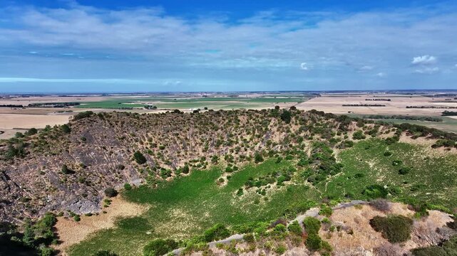Spectacular aerial footage of extinct volcano Mount Schank near Mount Gambier South Australia