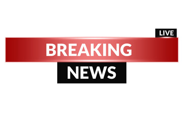 Obraz premium Red and Black Live Breaking News Banner for TV Broadcast Overlay, Live Breaking News Lower Third Banner in Red and Black Theme