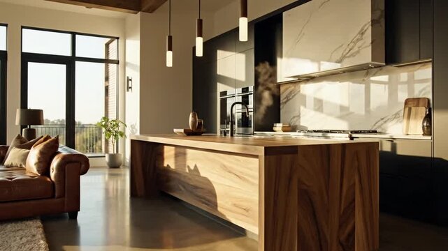 Modern Open Plan Kitchen Living Space.