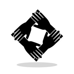 Obraz premium People putting their hands together icon with shadow