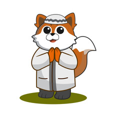 cute fox animals greetings © wipsartwork