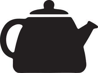 Obraz premium Teapot Icon Black Silhouette