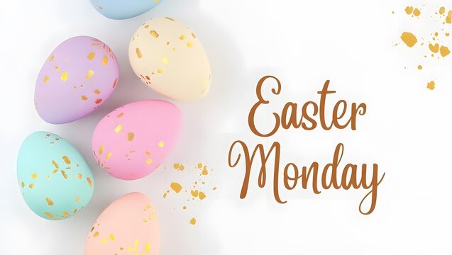 Celebrate easter monday with colorful decorated eggs