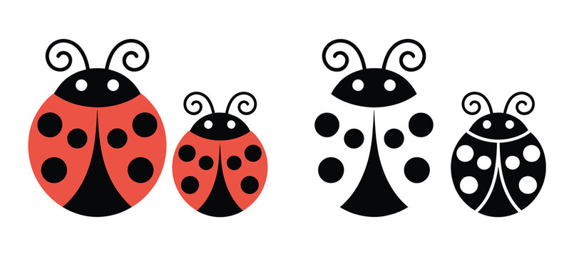 Flying Ladybug Vector, dotted polka dot pattern, spring season illustration, ladybug symbol of luck, protection, resistance, and prosperity, also represents senseless violence, flat vector design.