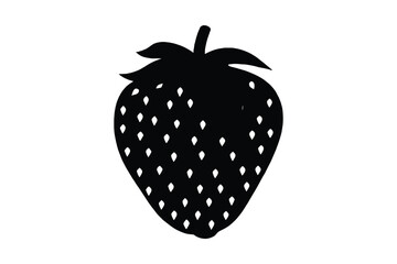strawberry fruit silhouette vector, strawberry icon © Pixel Hub