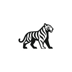 Fototapeta premium Tiger Black Silhouette Stripes Logo
