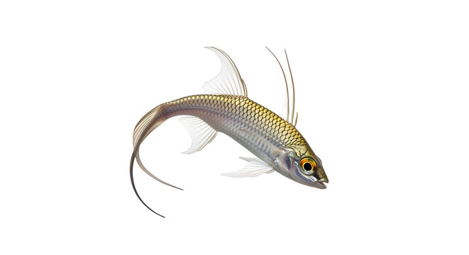 Detailed illustration of a fish with long tail and fins swimming