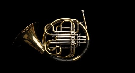 Golden saxophone isolated on black background musical instrument