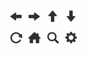 Collection of basic navigation and settings icons