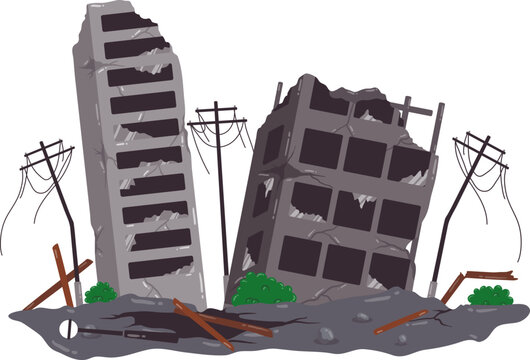 Earthquake Disaster Cracking Tall Building