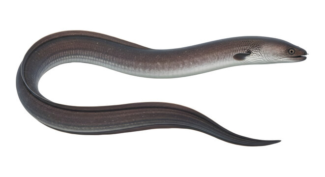 European conger eel with a white background