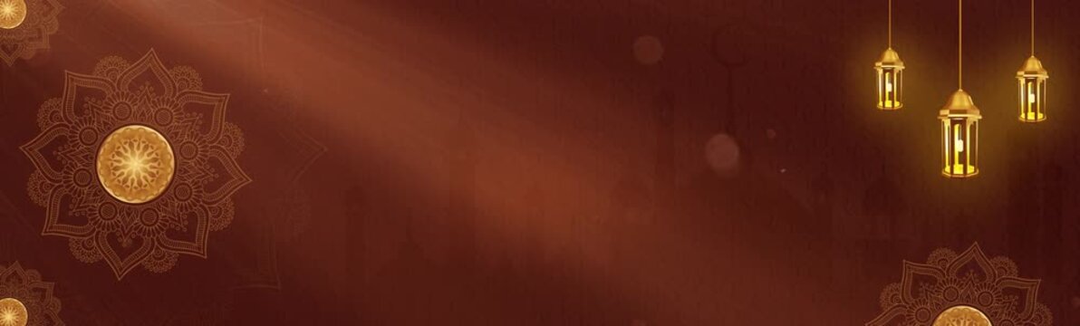 Background template with blank space for Ramadan Kareem, Eid Mubarak, and other Islamic activities. Looping background.