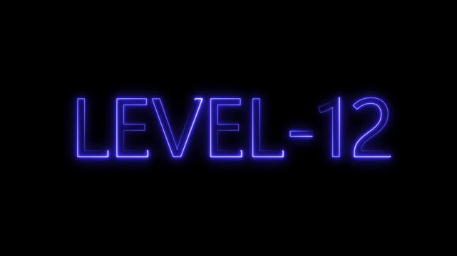 Unlock your next project with this Level-12 Neon Glow Video! Perfect for gaming, futuristic interfaces, and tech-themed content. High-quality 4K motion graphics with a sleek blue glow.