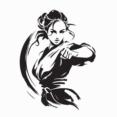 Elegant Minimalist Logo Design Representing Women's Self-Defense Vector
