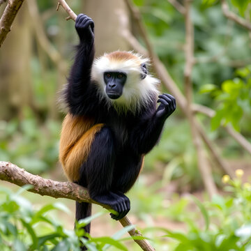 White-handed Gibbon brachiating