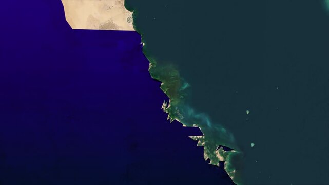 Middle East countries map animation. Multiple Middle Eastern nations highlighted on regional map geography visualization