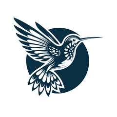 Fototapeta premium Detailed Line Art Hummingbird in Motion: Vibrant Wildlife Vector Artwork