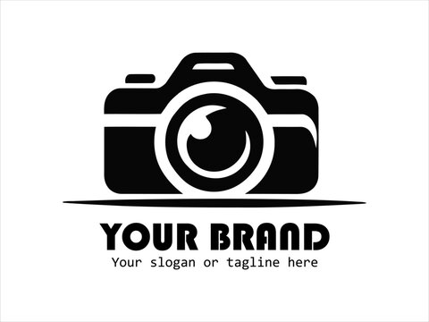 Professional camera logo design with elegant lines, perfect for photography business branding and visual identity