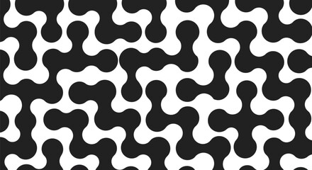 Obraz premium Seamless Abstract Black and White Geometric Vector Pattern for Modern Backgrounds
