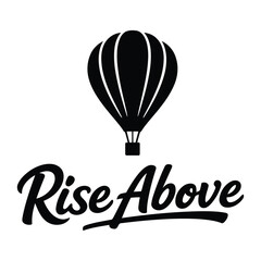 Elegant hot air balloon logo design with stylish typography and clean lines perfect for travel adventure or inspiration themes © jubayer71