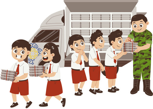 Pembagian Makanan MBG oleh Tim Lapangan