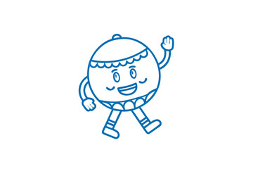 Obraz premium Bold Line Art Davidson's Plum Illustration for Wholesome Nutrition and Australian Native Plants