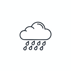 Obraz premium Minimalist icon of a cloud with multiple falling raindrops, clean design