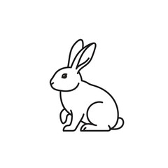 Fototapeta premium A simple line drawing of a rabbit sitting on a plain background